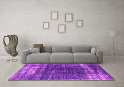 Machine Washable Oriental Pink Industrial Rug in a Living Room, wshurb1095pnk