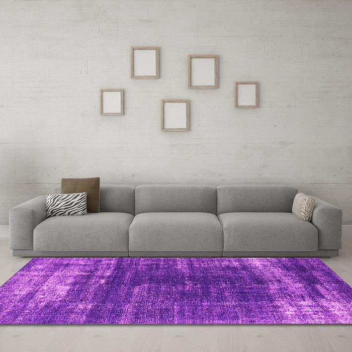 Machine Washable Oriental Pink Industrial Rug in a Living Room, wshurb1095pnk