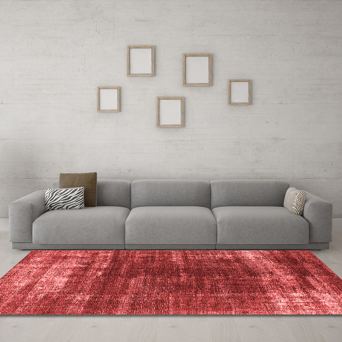 Industrial Red Washable Rugs