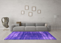 Machine Washable Oriental Purple Industrial Area Rugs in a Living Room, wshurb1095pur