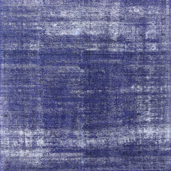 Square Machine Washable Industrial Modern Sapphire Blue Rug, wshurb1095
