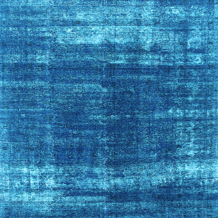 Square Machine Washable Oriental Light Blue Industrial Rug, wshurb1095lblu