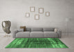 Machine Washable Oriental Emerald Green Industrial Area Rugs in a Living Room,, wshurb1095emgrn