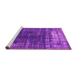 Sideview of Machine Washable Oriental Pink Industrial Rug, wshurb1095pnk