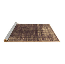 Sideview of Machine Washable Oriental Brown Industrial Rug, wshurb1095brn