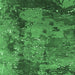 Square Machine Washable Oriental Emerald Green Industrial Area Rugs, wshurb1096emgrn