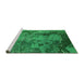 Sideview of Machine Washable Oriental Green Industrial Area Rugs, wshurb1096grn