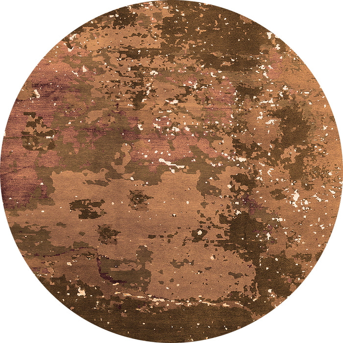 Round Oriental Orange Industrial Rug, urb1096org