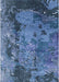 Machine Washable Industrial Modern Blue Rug, wshurb1096