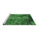 Sideview of Machine Washable Oriental Emerald Green Industrial Area Rugs, wshurb1096emgrn