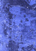 Machine Washable Oriental Blue Industrial Rug, wshurb1096blu
