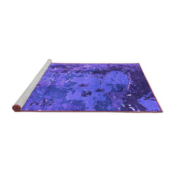 Sideview of Machine Washable Oriental Purple Industrial Area Rugs, wshurb1096pur