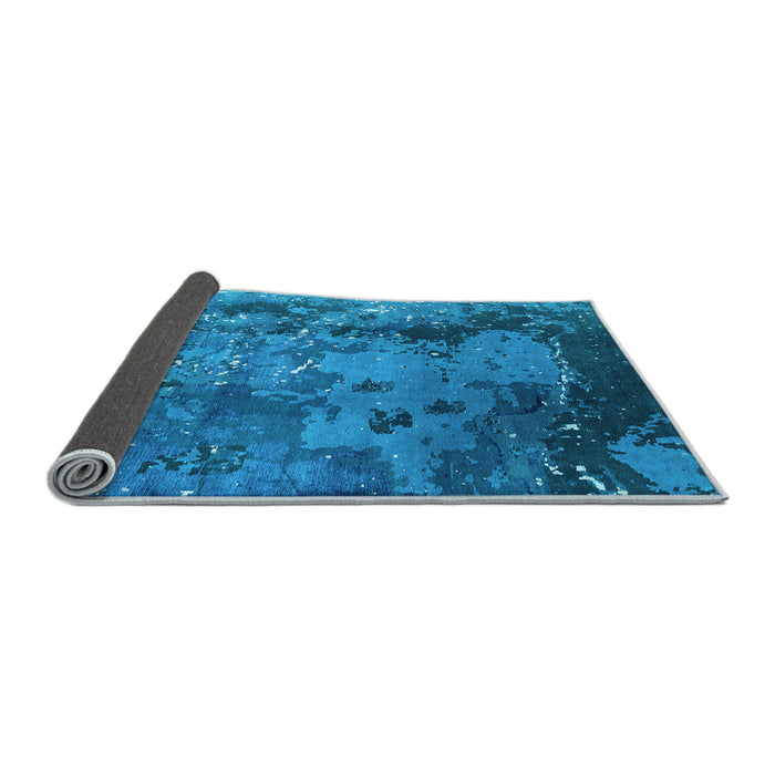 Sideview of Oriental Light Blue Industrial Rug, urb1096lblu