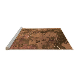 Sideview of Machine Washable Oriental Orange Industrial Area Rugs, wshurb1096org