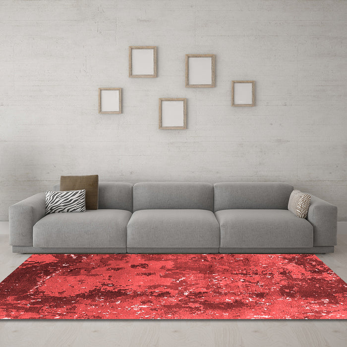 Industrial Red Washable Rugs