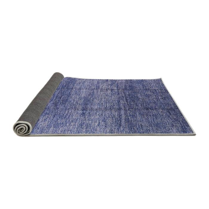 Sideview of Mid-Century Modern Sapphire Blue Oriental Rug, urb1097