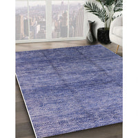 Mid-Century Modern Sapphire Blue Oriental Rug, urb1097