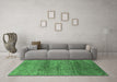 Machine Washable Oriental Emerald Green Industrial Area Rugs in a Living Room,, wshurb1097emgrn