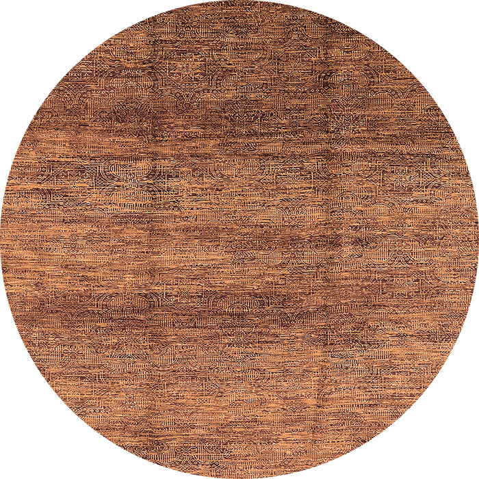 Round Oriental Orange Industrial Rug, urb1097org