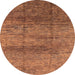 Round Oriental Orange Industrial Rug, urb1097org