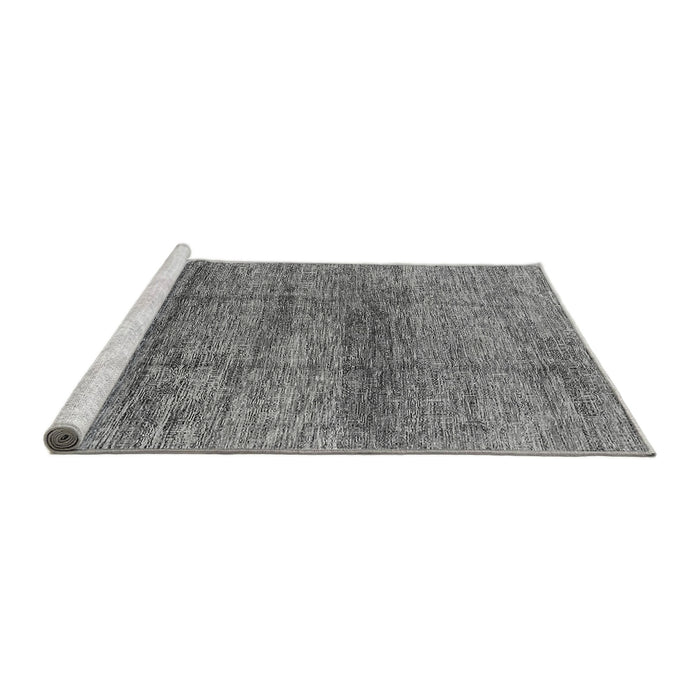 Sideview of Machine Washable Oriental Gray Industrial Rug, wshurb1097gry