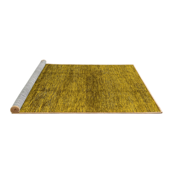 Sideview of Machine Washable Oriental Yellow Industrial Rug, wshurb1097yw