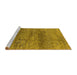 Sideview of Machine Washable Oriental Yellow Industrial Rug, wshurb1097yw