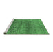 Sideview of Machine Washable Oriental Emerald Green Industrial Area Rugs, wshurb1097emgrn