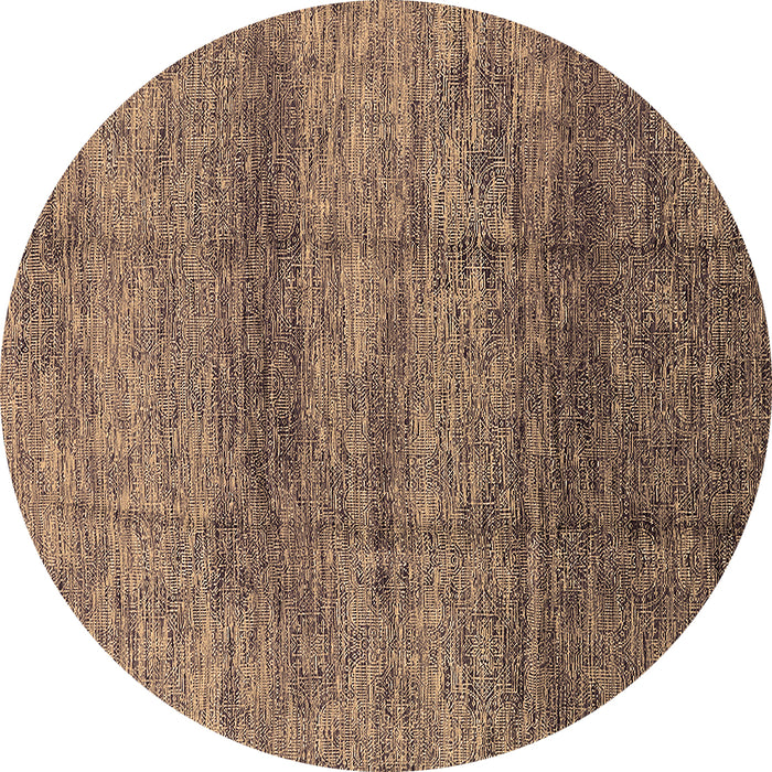Round Oriental Brown Industrial Rug, urb1097brn