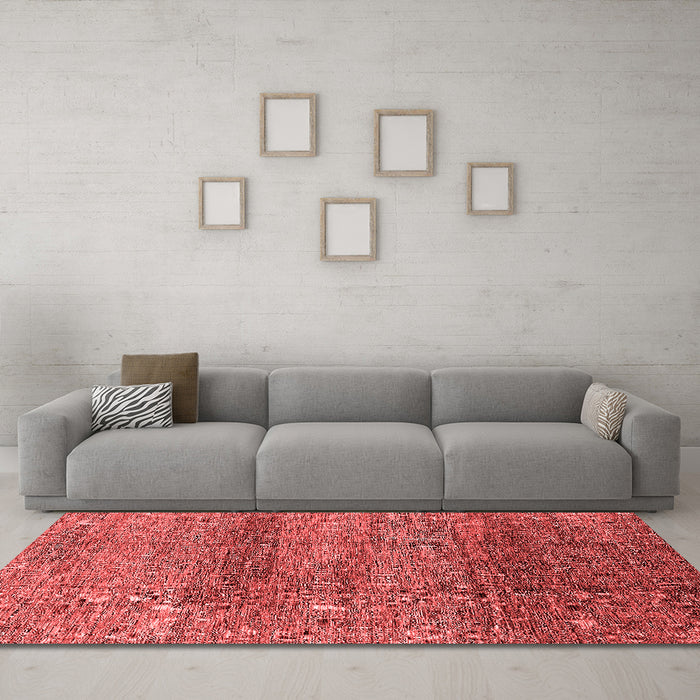 Industrial Red Washable Rugs