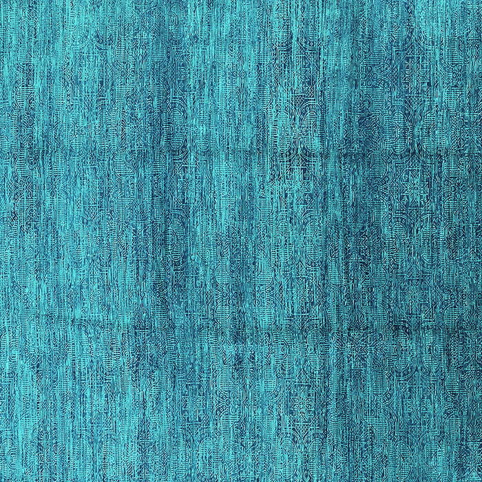 Square Machine Washable Oriental Turquoise Industrial Area Rugs, wshurb1097turq