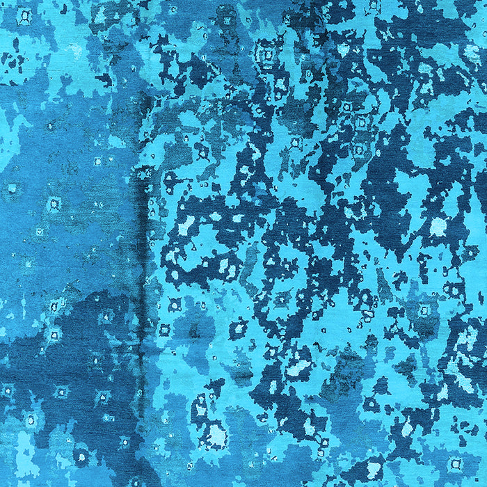 Machine Washable Oriental Light Blue Industrial Rug, wshurb1098lblu