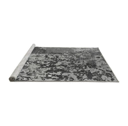Sideview of Machine Washable Oriental Gray Industrial Rug, wshurb1098gry