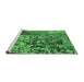 Sideview of Machine Washable Oriental Emerald Green Industrial Area Rugs, wshurb1098emgrn