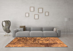 Machine Washable Oriental Orange Industrial Area Rugs in a Living Room, wshurb1098org