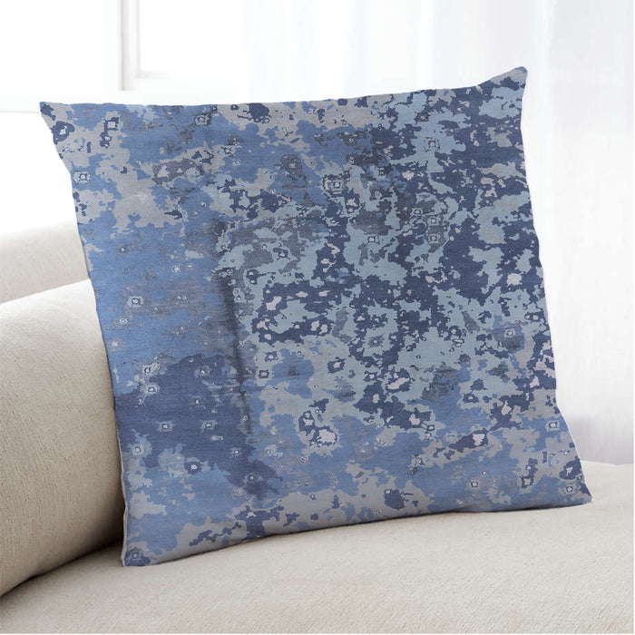 Lifestyle Image of Mid-Century Modern Urban Square Sapphire Blue Throw Pillow, 18 inch by 18 inch, pwurb1098