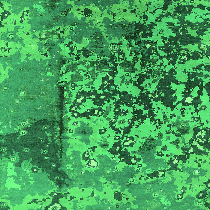 Square Machine Washable Oriental Green Industrial Area Rugs, wshurb1098grn