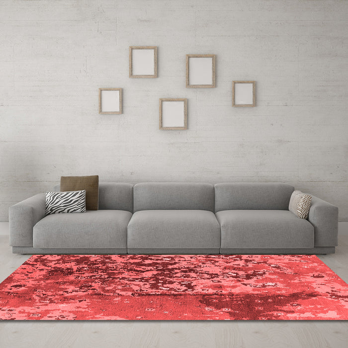 Industrial Red Washable Rugs