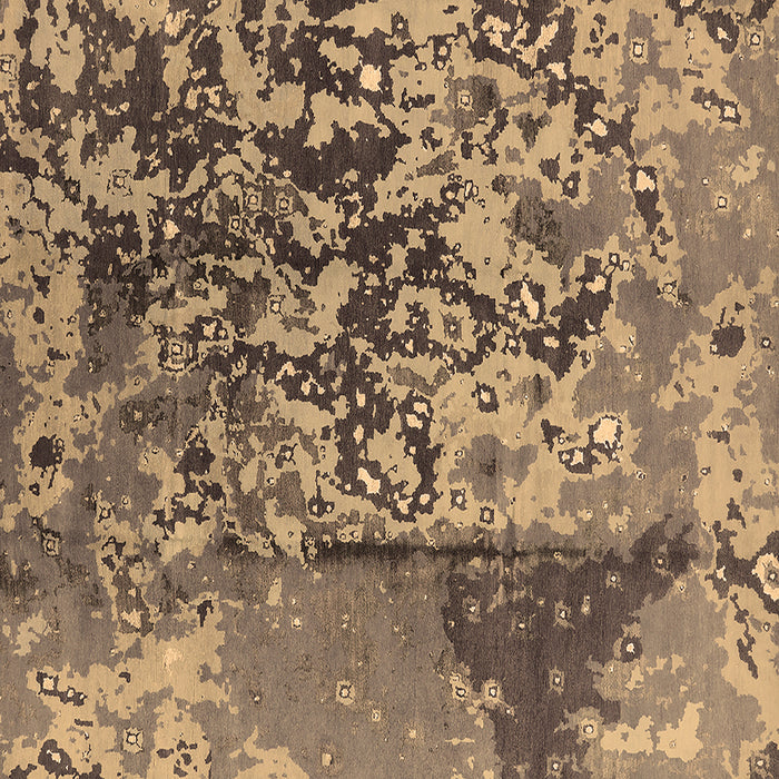 Square Machine Washable Oriental Brown Industrial Rug, wshurb1098brn