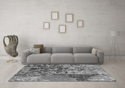 Machine Washable Oriental Gray Industrial Rug in a Living Room,, wshurb1098gry