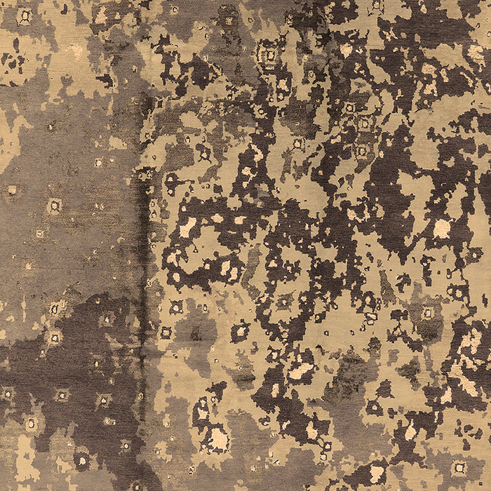 Machine Washable Oriental Brown Industrial Rug, wshurb1098brn