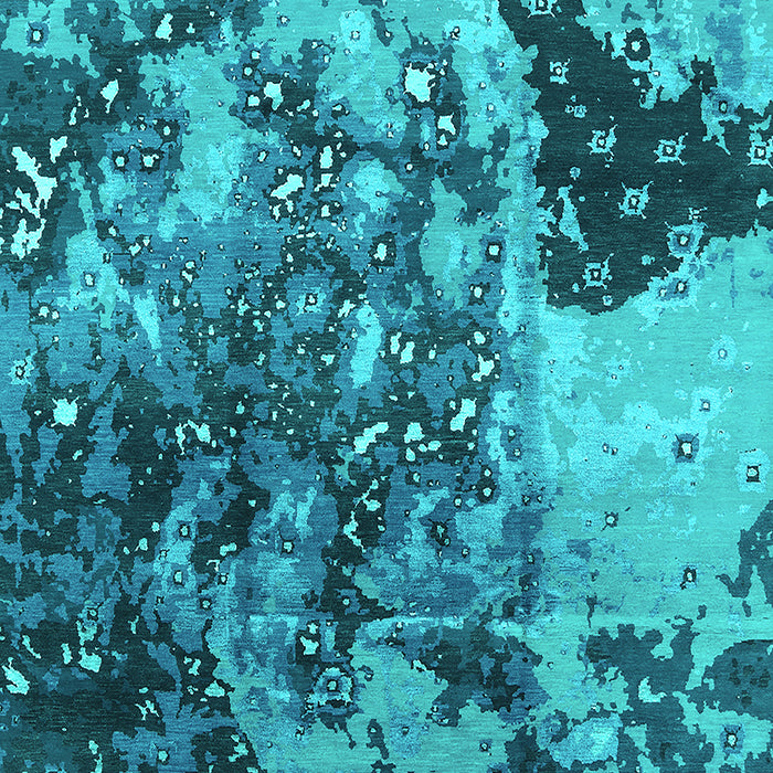 Machine Washable Oriental Turquoise Industrial Area Rugs, wshurb1099turq