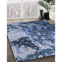 Mid-Century Modern Columbia Blue Oriental Rug, urb1099