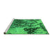 Sideview of Machine Washable Oriental Green Industrial Area Rugs, wshurb1099grn