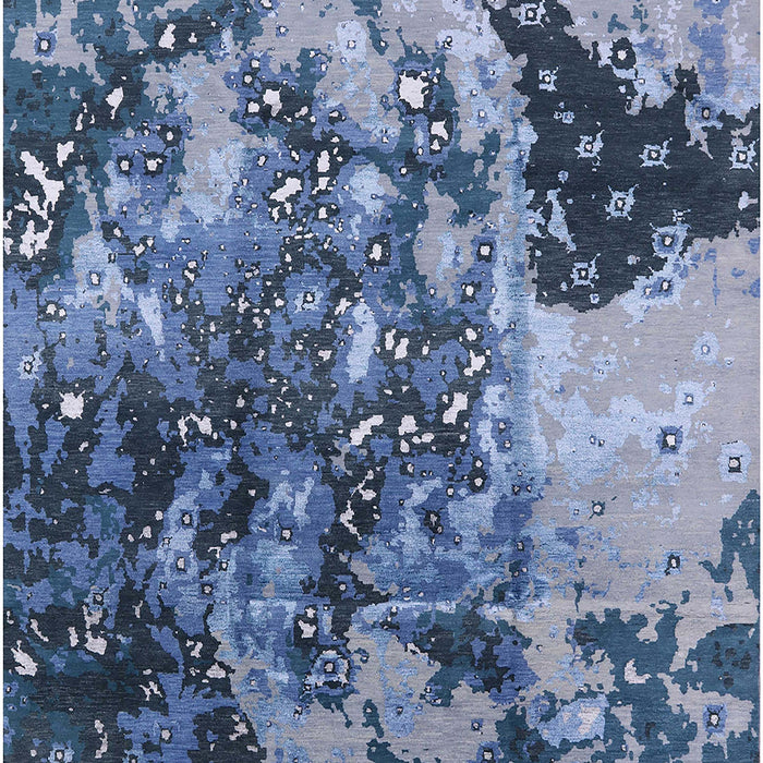 Machine Washable Industrial Modern Columbia Blue Rug, wshurb1099