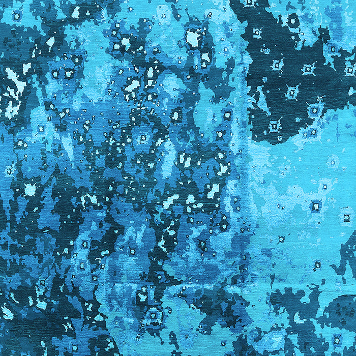 Machine Washable Oriental Light Blue Industrial Rug, wshurb1099lblu