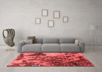 Machine Washable Oriental Red Industrial Rug, wshurb1099red