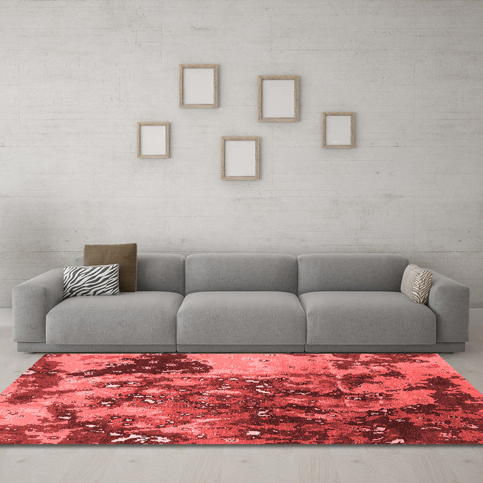 Industrial Red Washable Rugs