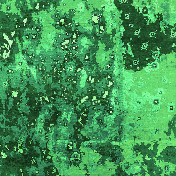 Machine Washable Oriental Green Industrial Area Rugs, wshurb1099grn