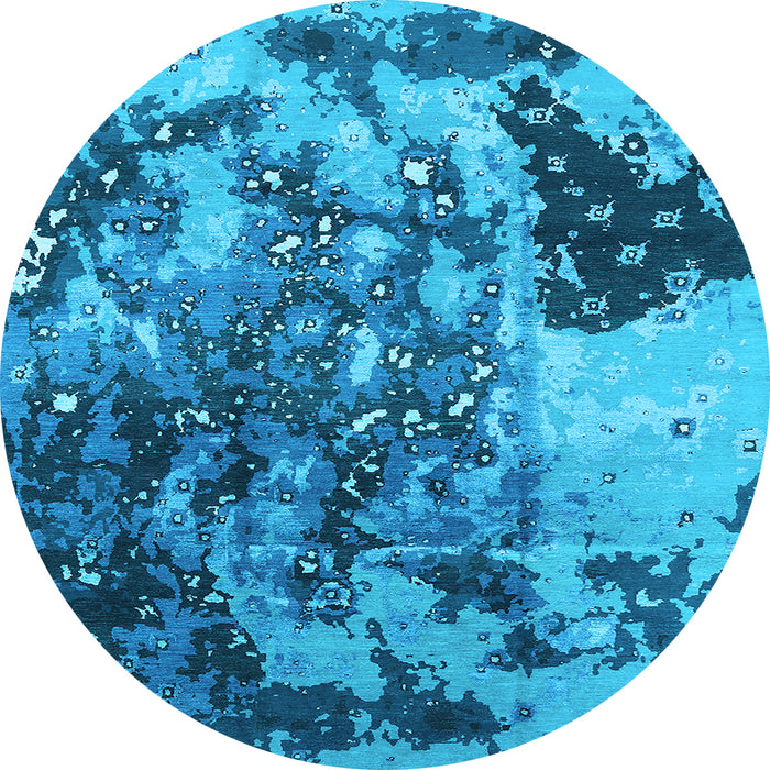 Round Oriental Light Blue Industrial Rug, urb1099lblu